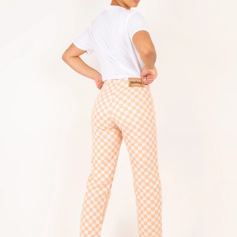 Checkered Straight Leg Pants - image 8